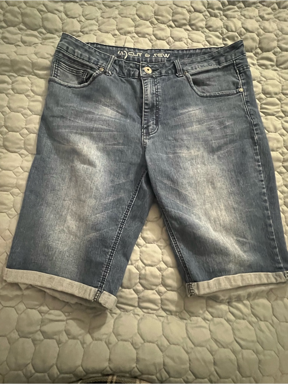 & Other Stories Light Blue Straight Denim Shorts